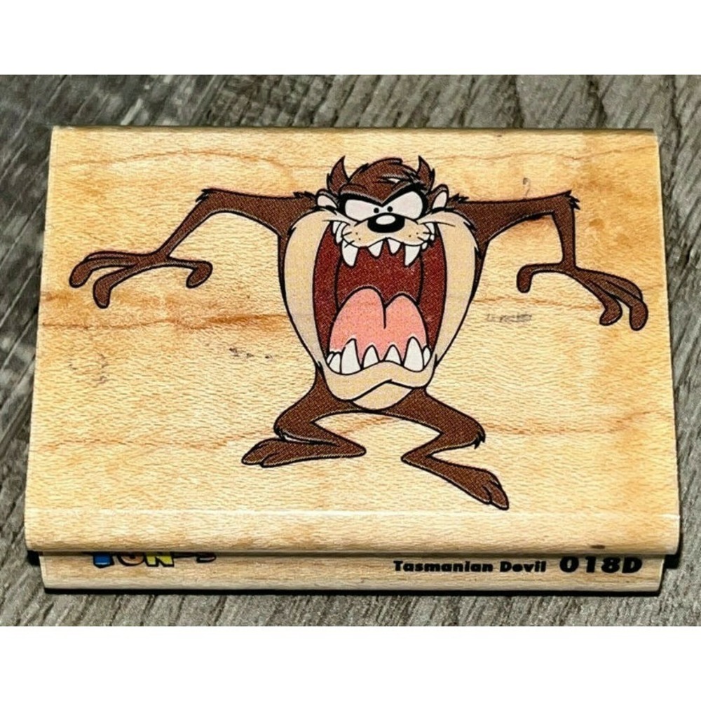 Looney Tunes Taz Stamp Tasmanian Devil Vintage Scrapbook Craft Retro Cartoon